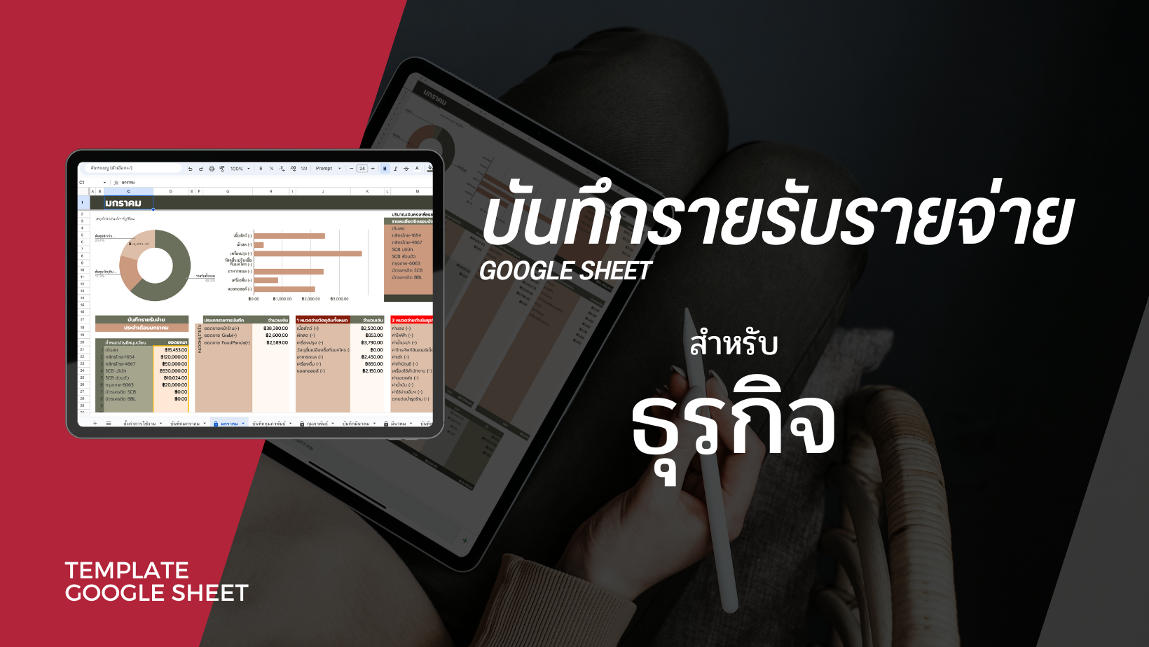 รายรับรายจ่าย Google Sheet สำหรับขายของออนไลน์ ธุรกิจขนาดเล็กSME